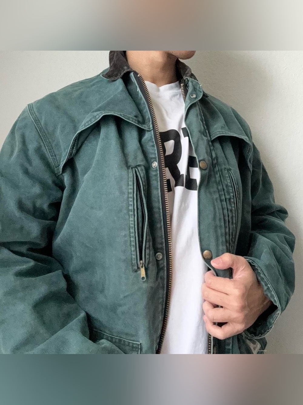 Vintage 2000s Carhartt Duck Canvas Work Green Jacket Y2K - Picture 5 of 8